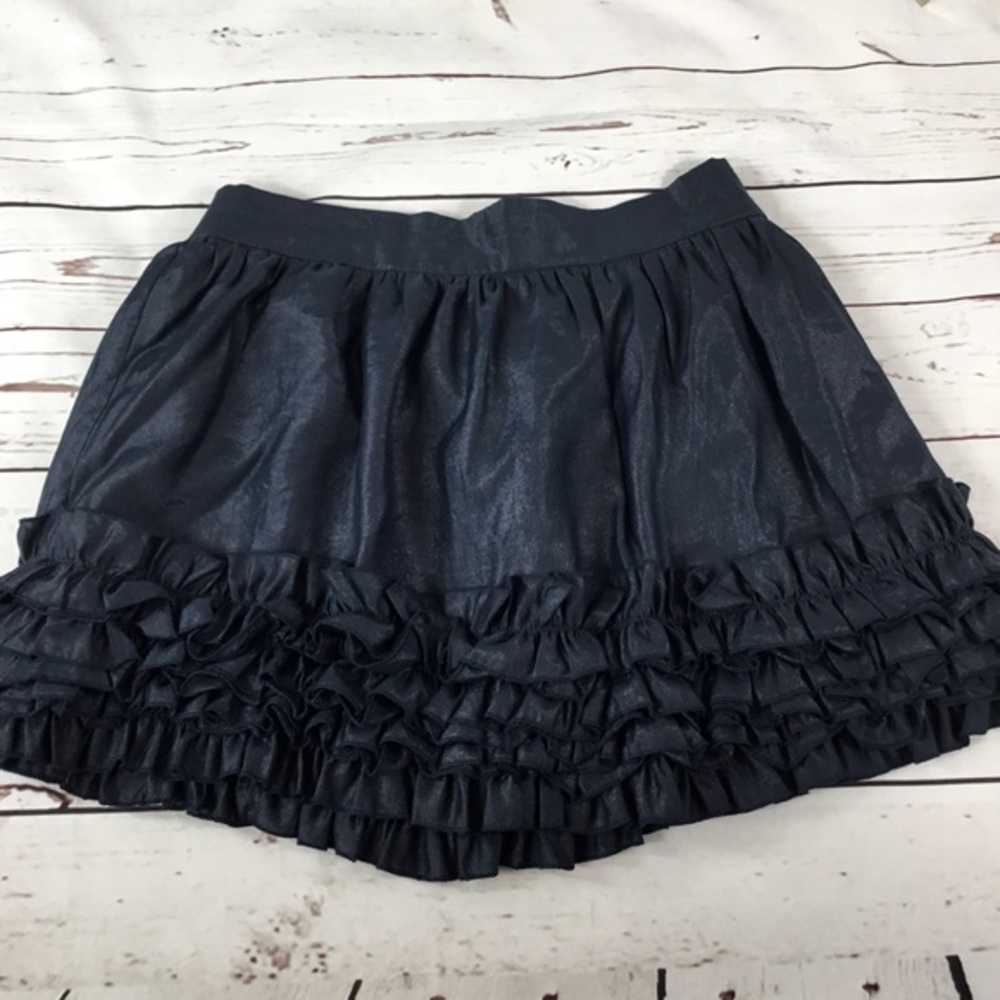 Forever 21 Dark‎ Blue w/Sheen Ruffled Skirt. Size M